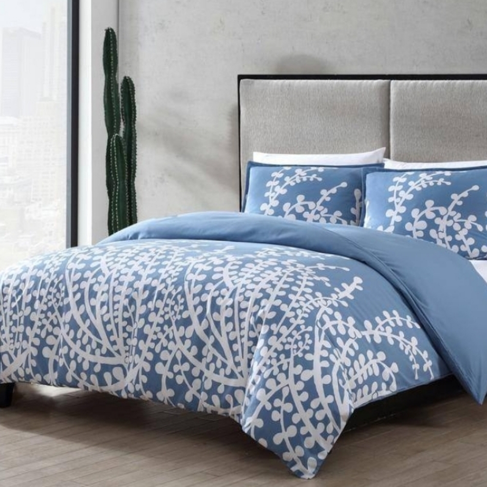 Branches Blue Floral 3PC Full/Queen Duvet Set
